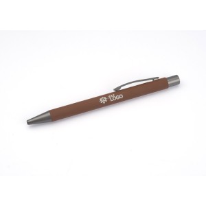 Stylo GOMA marron soft touch personnalisable gravure | Apothiclick