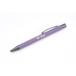 Stylo GOMA violet soft touch personnalisable gravure | Apothiclick