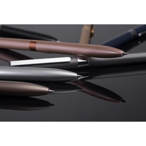 Stylo gel GELLE argent encre noire personnalisable gravure | Apothiclick