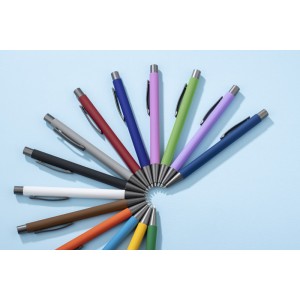 Stylo GOMA bleu soft touch encre noire personnalisable | Apothiclick