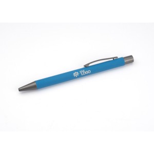 Stylo GOMA azur soft touch encre noire personnalisable | Apothiclick