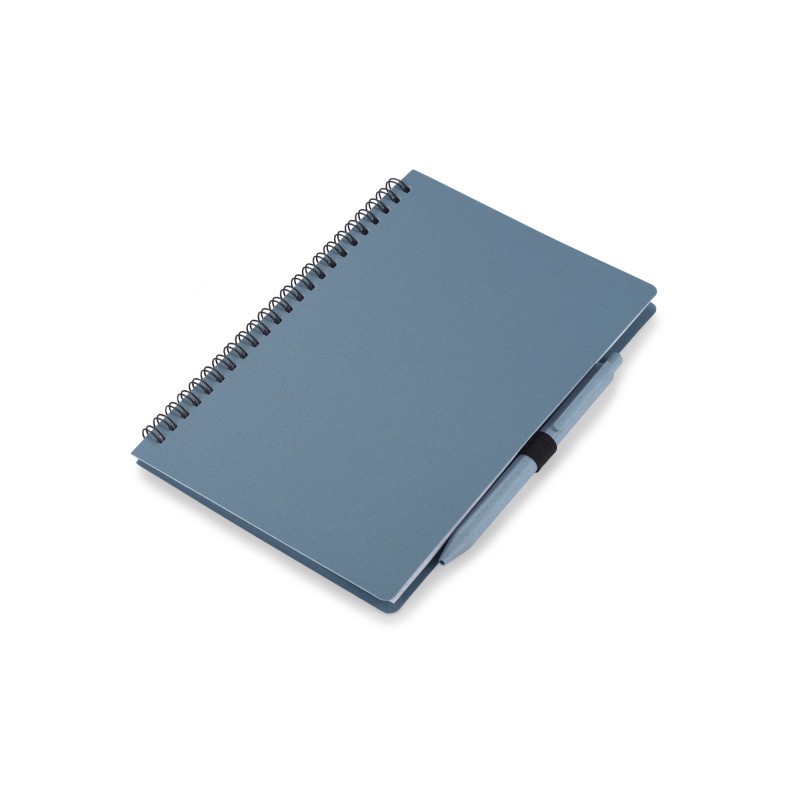 Carnet A5 avec stylo TRESA bleu paille de blé personnalisable | Apothiclick