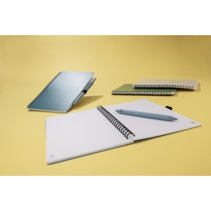 Carnet A5 avec stylo TRESA bleu paille de blé personnalisable | Apothiclick