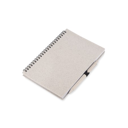 Carnet A5 avec stylo TRESA beige paille de blé personnalisable | Apothiclick