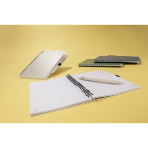 Carnet A5 avec stylo TRESA beige paille de blé personnalisable | Apothiclick