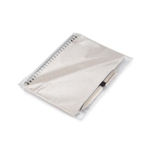 Carnet A5 avec stylo TRESA beige paille de blé personnalisable | Apothiclick