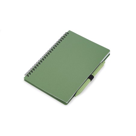 Carnet A5 avec stylo TRESA vert paille de blé personnalisable | Apothiclick
