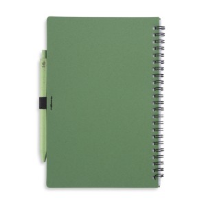Carnet A5 avec stylo TRESA vert paille de blé personnalisable | Apothiclick