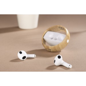 Écouteurs sans fil SPOTI bambou Bluetooth 5.0 personnalisables | Apothiclick