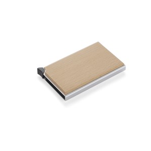 Étui cartes RFID RENE aluminium bois personnalisable | Apothiclick