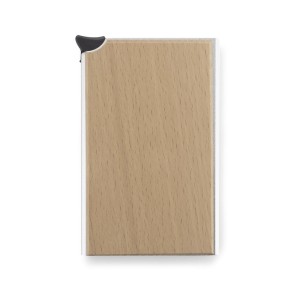 Étui cartes RFID RENE aluminium bois personnalisable | Apothiclick