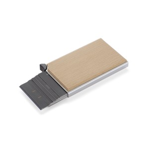 Étui cartes RFID RENE aluminium bois personnalisable | Apothiclick