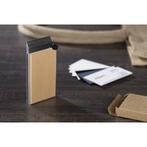 Étui cartes RFID RENE aluminium bois personnalisable | Apothiclick