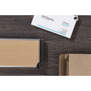 Étui cartes RFID RENE aluminium bois personnalisable | Apothiclick