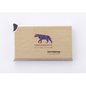 Étui cartes RFID RENE aluminium bois personnalisable | Apothiclick