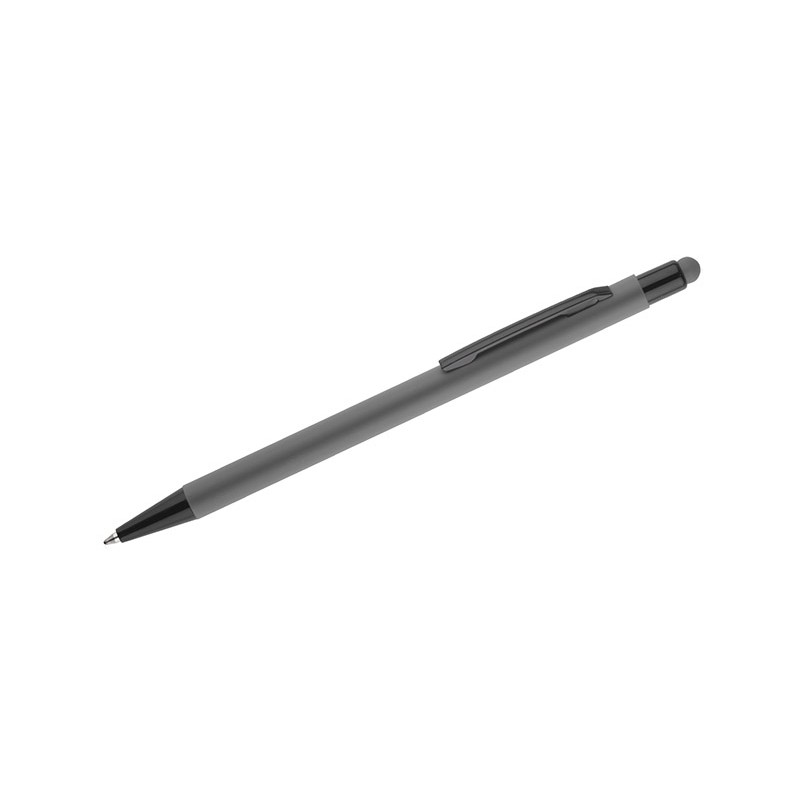 Stylo à bille tactile fin en aluminium – Stylo design gris professionnel