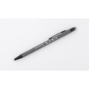 Stylo à bille tactile fin en aluminium – Stylo design gris professionnel