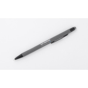 Stylo à bille tactile fin en aluminium – Stylo design gris professionnel