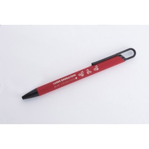 Stylo SOFI soft touch rouge personnalisable gravure | Apothiclick