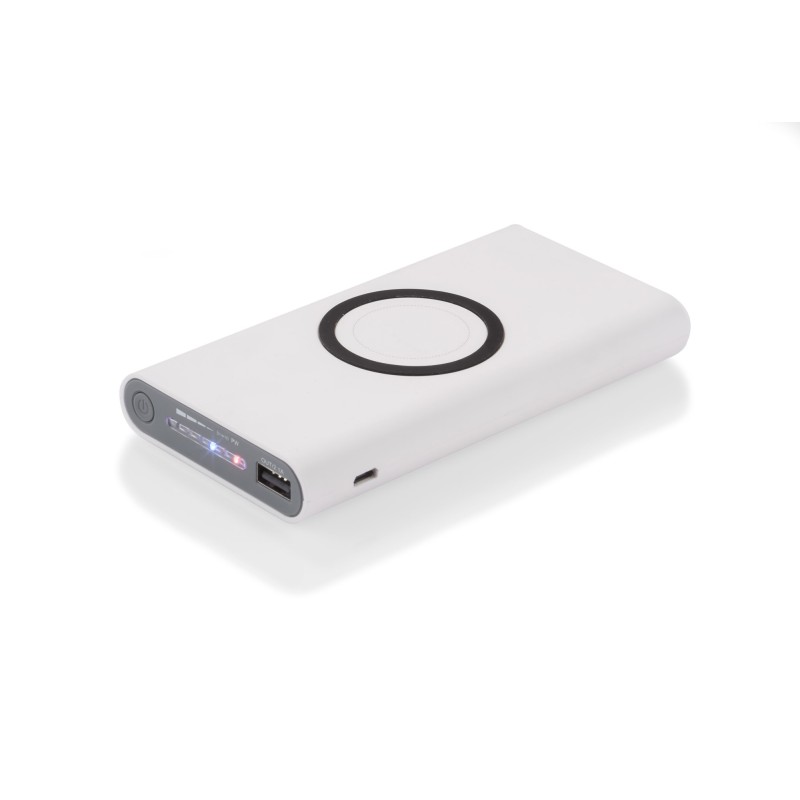 Powerbank DOUBLE blanc 8000 mAh charge sans fil personnalisable | Apothiclick