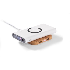 Powerbank DOUBLE blanc 8000 mAh charge sans fil personnalisable | Apothiclick