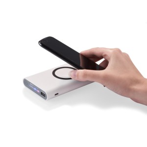 Powerbank DOUBLE blanc 8000 mAh charge sans fil personnalisable | Apothiclick