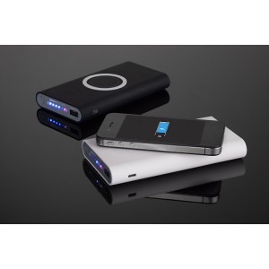 Powerbank DOUBLE blanc 8000 mAh charge sans fil personnalisable | Apothiclick
