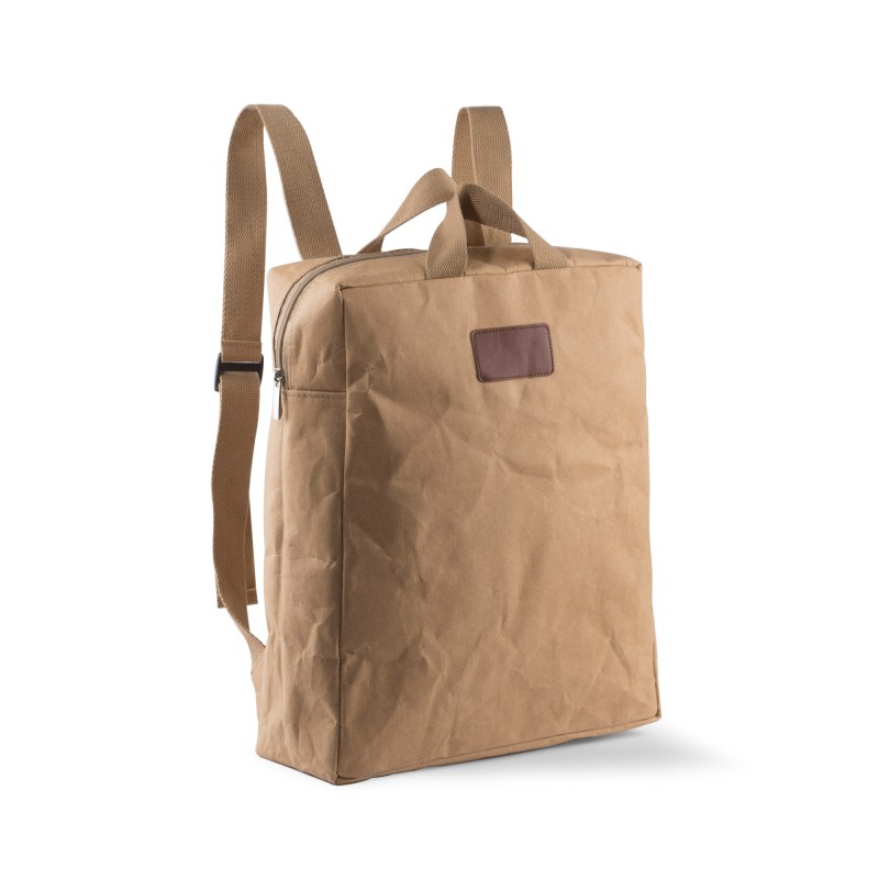 Sac à dos papier kraft CHARTI beige personnalisable | Apothiclick