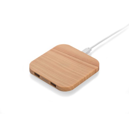 Chargeur à induction LINO effet bois personnalisable | Apothiclick