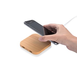 Chargeur à induction LINO effet bois personnalisable | Apothiclick