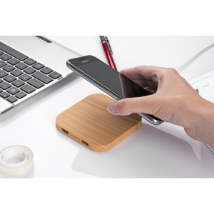 Chargeur à induction LINO effet bois personnalisable | Apothiclick