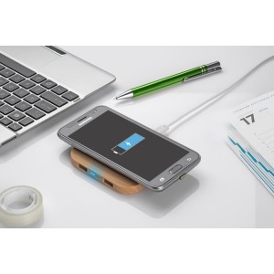 Chargeur à induction LINO effet bois personnalisable | Apothiclick