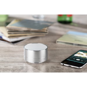 Enceinte Bluetooth POP métal argent personnalisable | Apothiclick