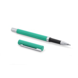 Stylo gel IDEO métal turquoise personnalisable gravure | Apothiclick