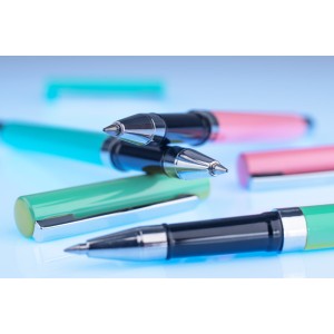 Stylo gel IDEO métal turquoise personnalisable gravure | Apothiclick