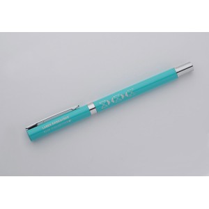 Stylo gel IDEO métal turquoise personnalisable gravure | Apothiclick