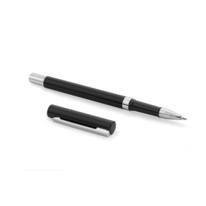 Stylo gel IDEO métal noir personnalisable gravure | Apothiclick