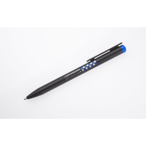 Stylo métal ALI noir/bleu personnalisable gravure couleur | Apothiclick