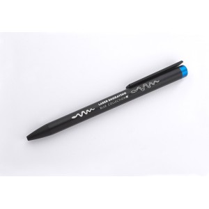 Stylo métal ALI noir/bleu personnalisable gravure couleur | Apothiclick