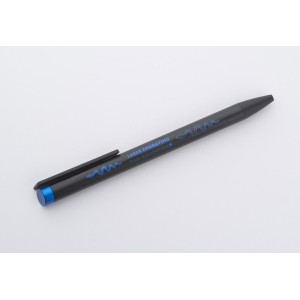 Stylo métal ALI noir/bleu personnalisable gravure couleur | Apothiclick