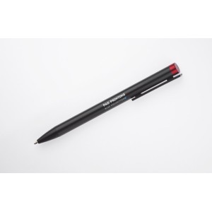 Stylo métal ALI noir/rouge personnalisable gravure couleur | Apothiclick
