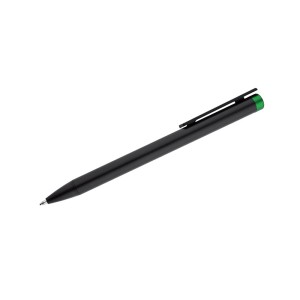 Stylo métal ALI noir/vert personnalisable gravure couleur | Apothiclick