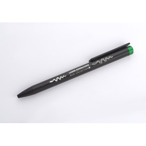 Stylo métal ALI noir/vert personnalisable gravure couleur | Apothiclick