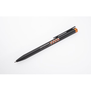 Stylo métal ALI noir/orange personnalisable gravure couleur | Apothiclick
