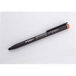 Stylo métal ALI noir/orange personnalisable gravure couleur | Apothiclick