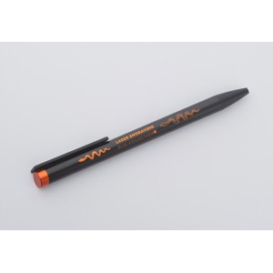 Stylo métal ALI noir/orange personnalisable gravure couleur | Apothiclick