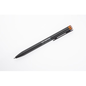 Stylo métal ALI noir/orange personnalisable gravure couleur | Apothiclick
