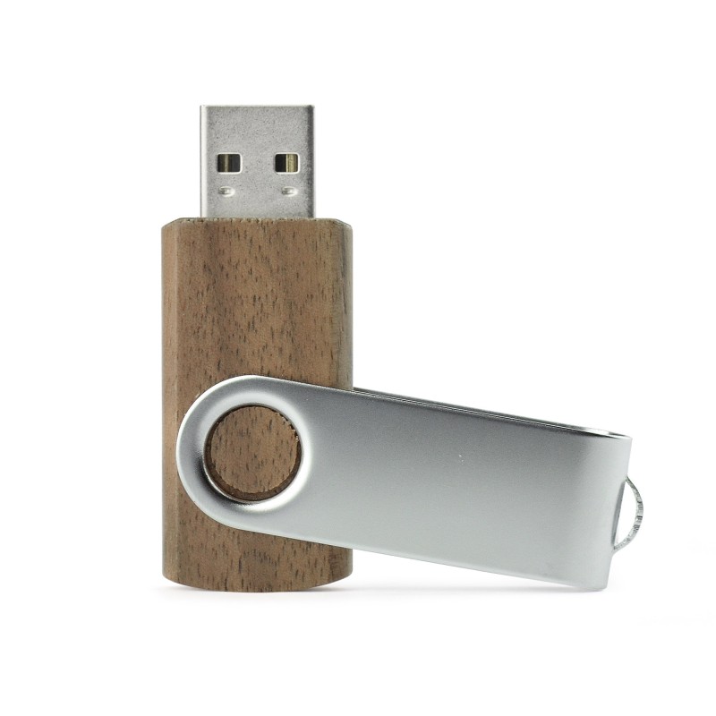 Clé USB TWISTER 16 Go bois foncé personnalisable | Apothiclick