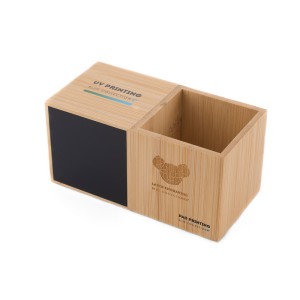 Organiseur de bureau BAMBOO avec horloge LED – Calendrier, alarme et thermomètre