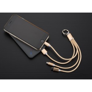 Câble USB 3-en-1 TAUS – Câble multifonction micro USB, Lightning et USB-C